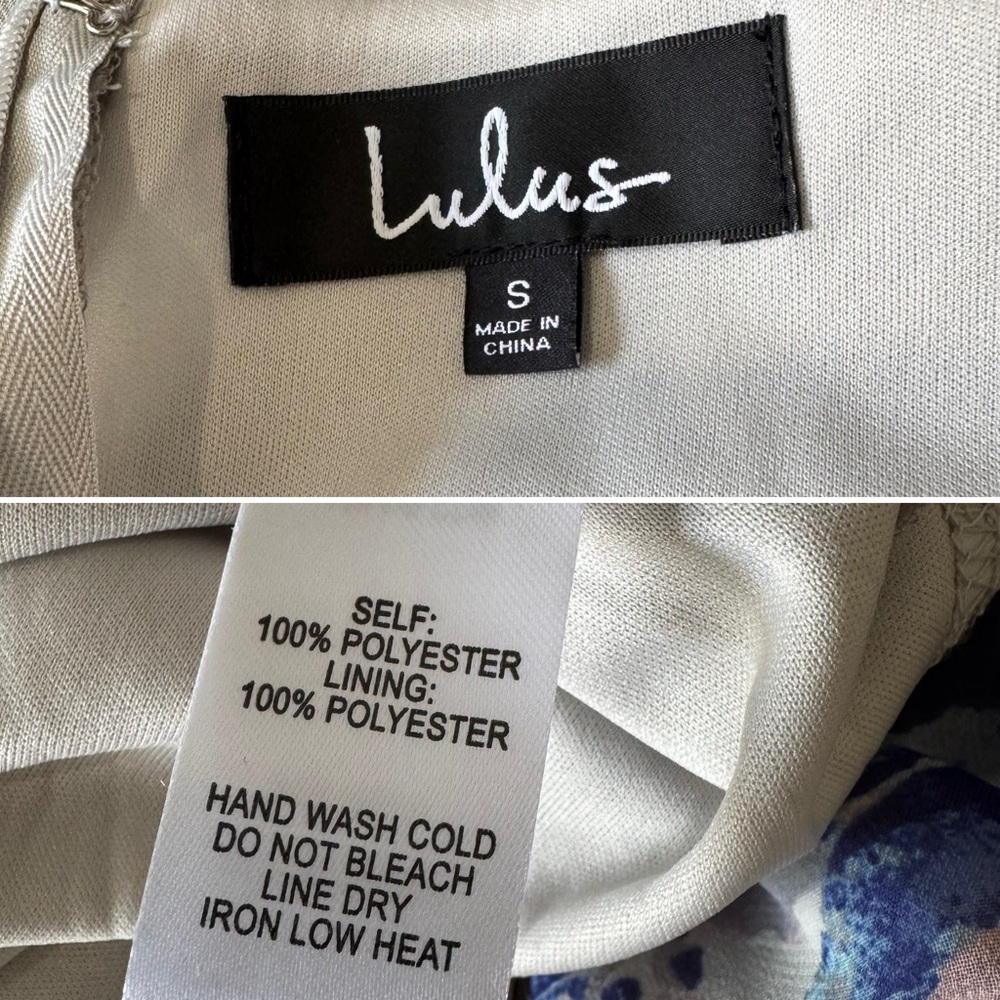 Lulus All I need blue gray floral open lace up back maxi dress S - Picture 11 of 12